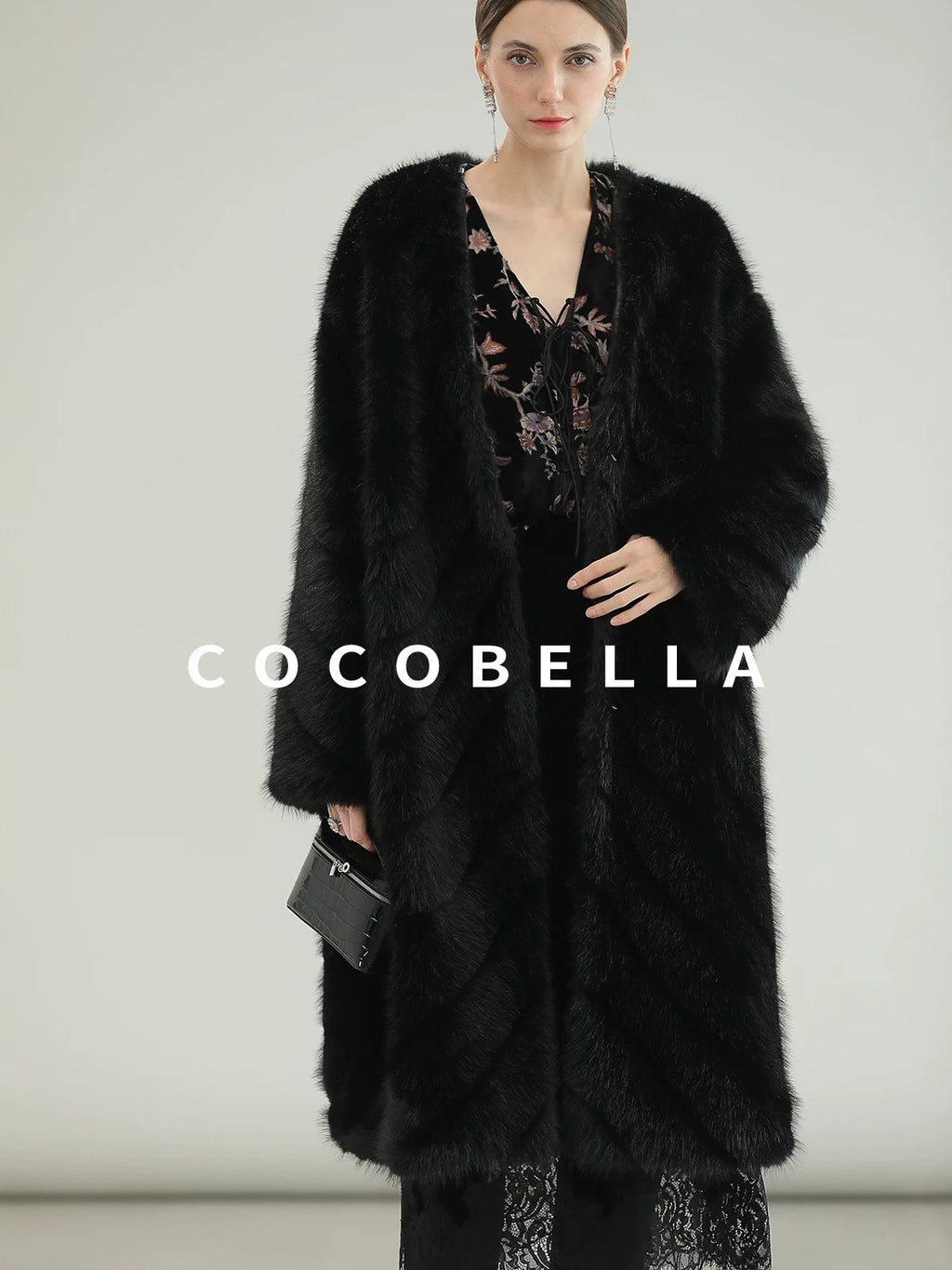 COCOBELLA Elegant Lace Patchwork Mid Waist Straight H Line Women Midi Skirts