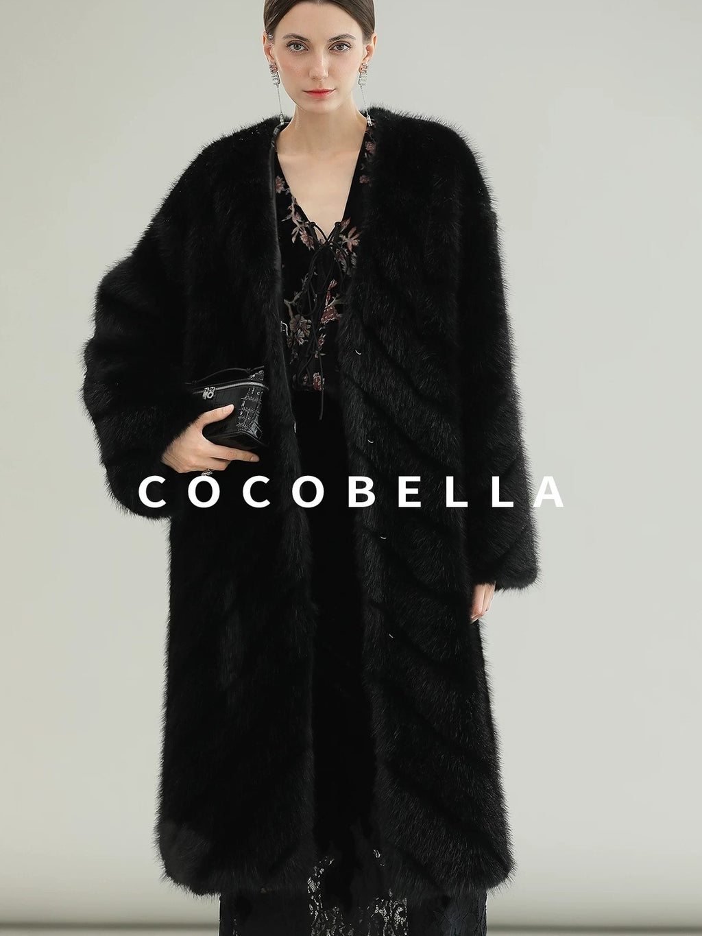 COCOBELLA Elegant Lace Patchwork Mid Waist Straight H Line Women Midi Skirts