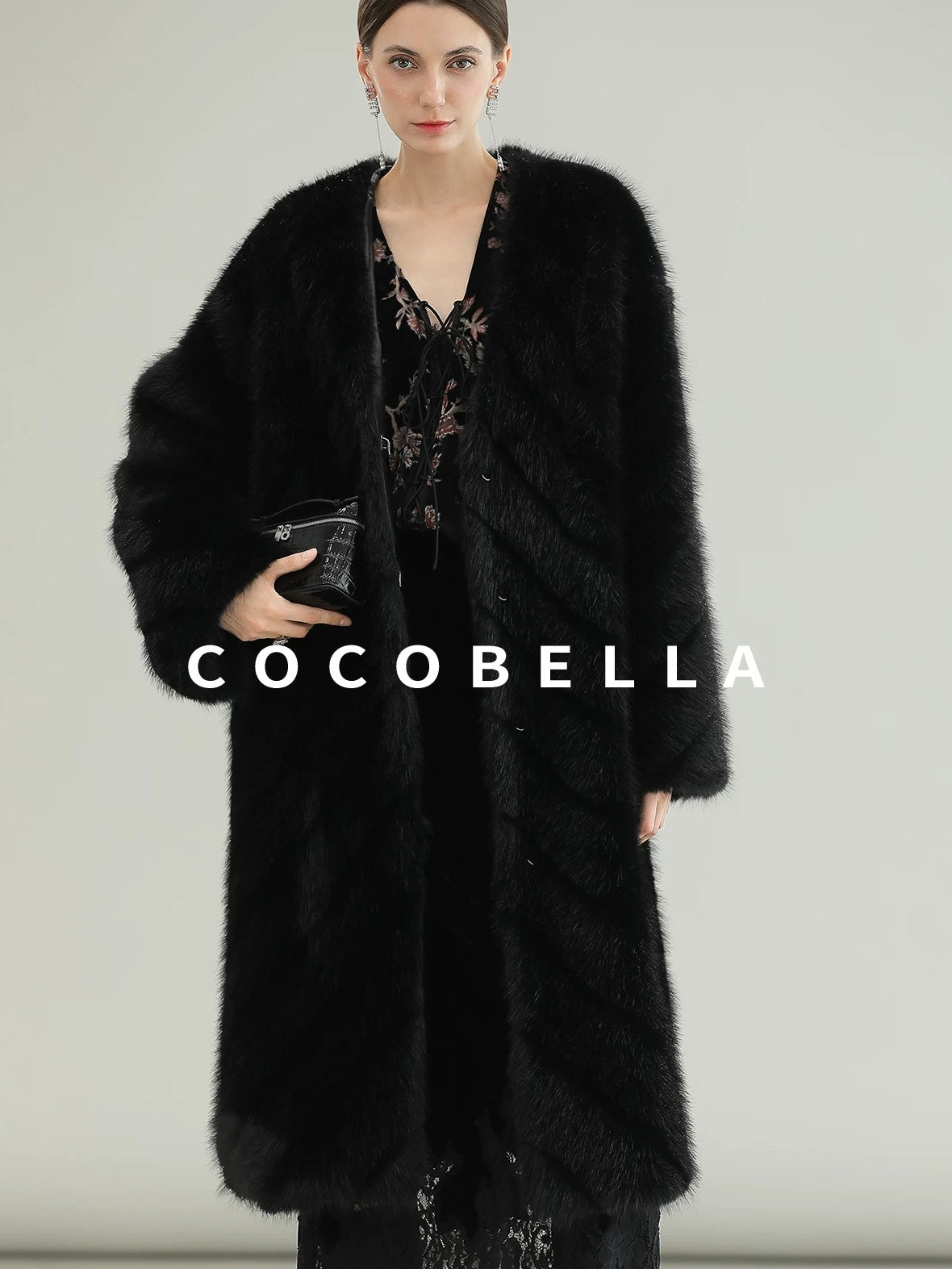 COCOBELLA Elegant Lace Patchwork Mid Waist Straight H Line Women Midi Skirts