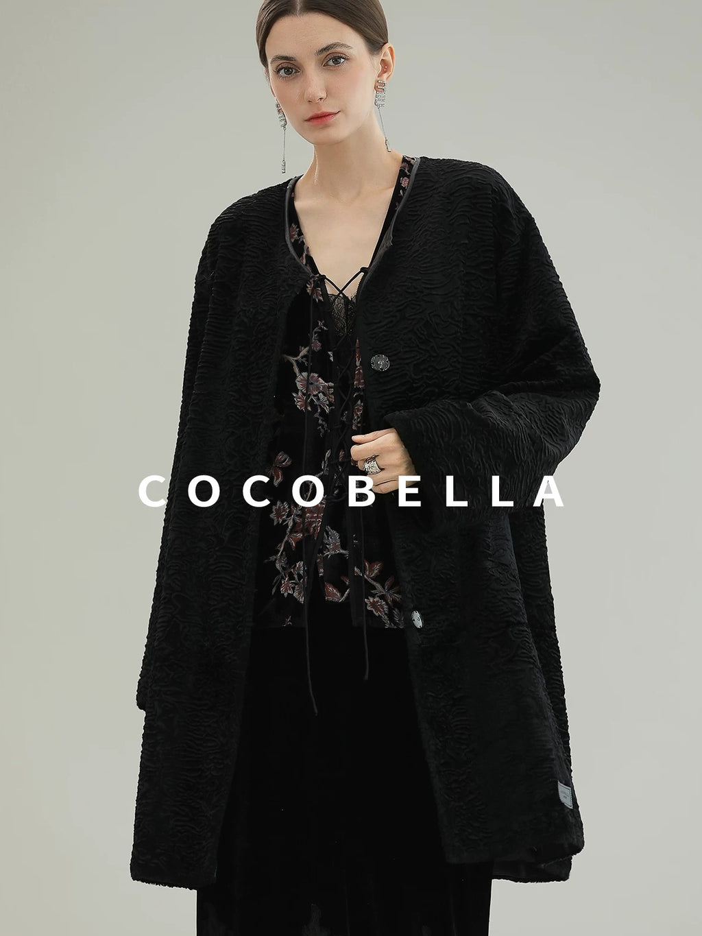 COCOBELLA Elegant Lace Patchwork Mid Waist Straight H Line Women Midi Skirts