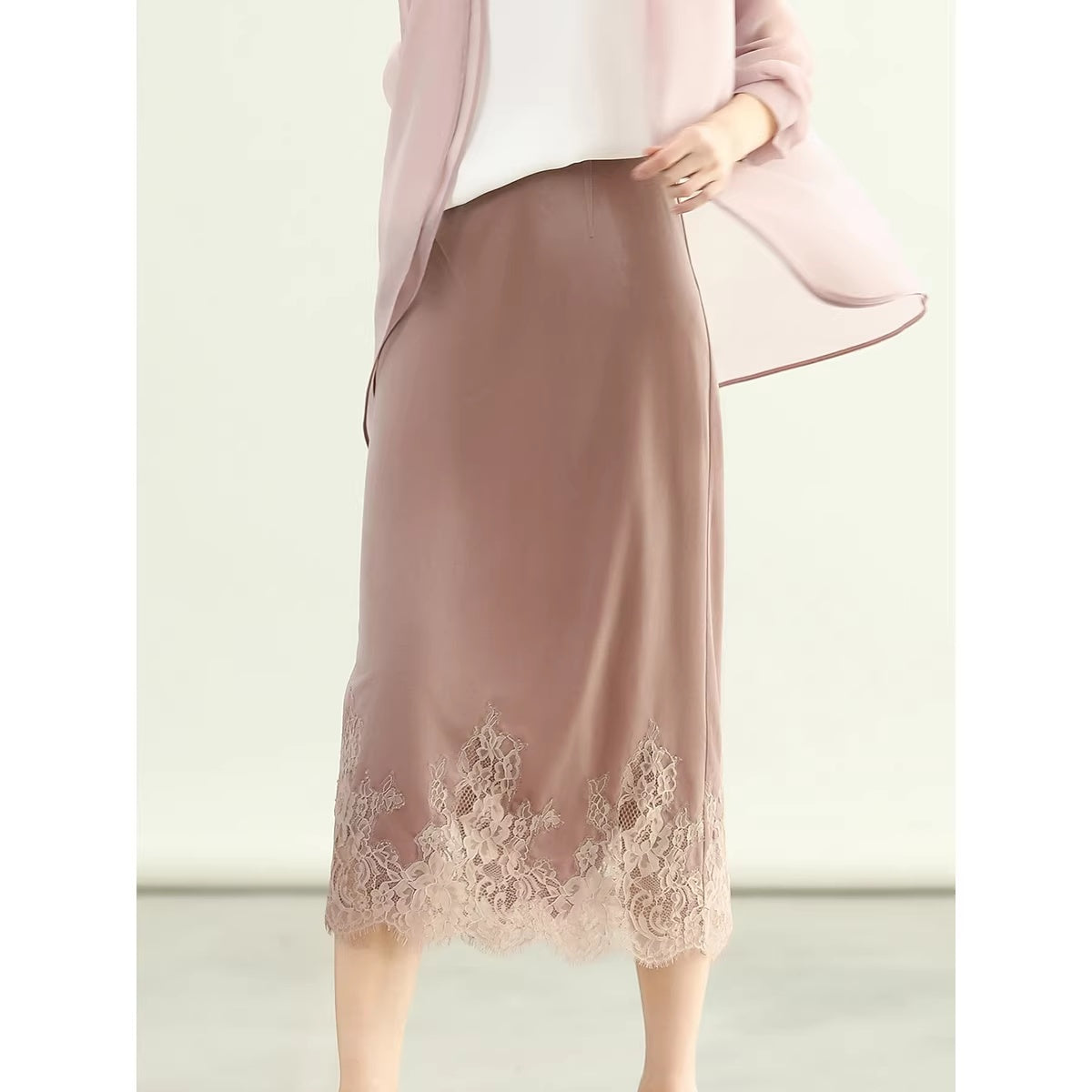 COCOBELLA_Elegant_Lace_Velvet_Patchwork_Mid_Waist_Straight_Sheath_Women_Office_Midi_Skirts_MISSTT