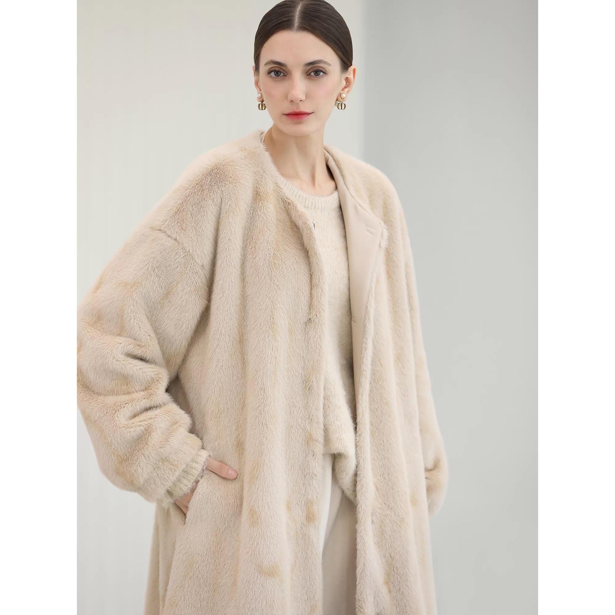 COCOBELLA_Elegant_Light_Gold_Faux_Fur_Long_Straight_Lantern_Sleeves_Women_Coats_MISSTT