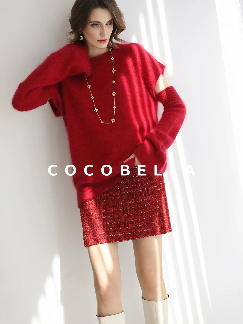 COCOBELLA Elegant Mid Waist Pencil Straight Buttons Chain Pockets City Commute Skirts