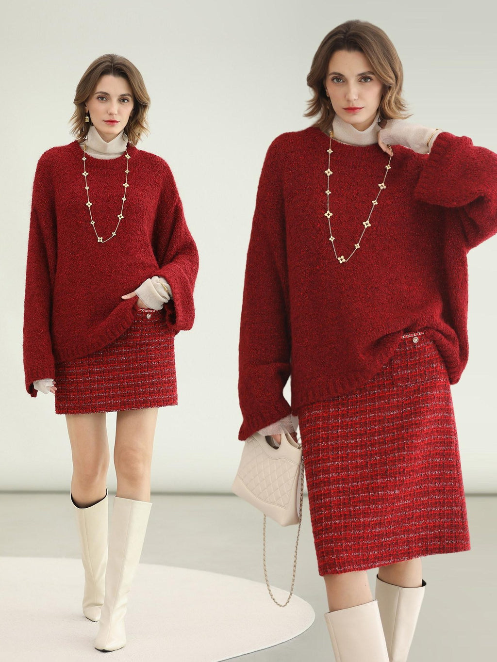 COCOBELLA Elegant Mid Waist Pencil Straight Buttons Chain Pockets City Commute Skirts