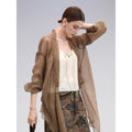 COCOBELLA_Elegant_Pleated_Asymmetric_French_Chiffon_Midlength_Long_Sleeve_Tea_Brown_Shirts_MISSTT