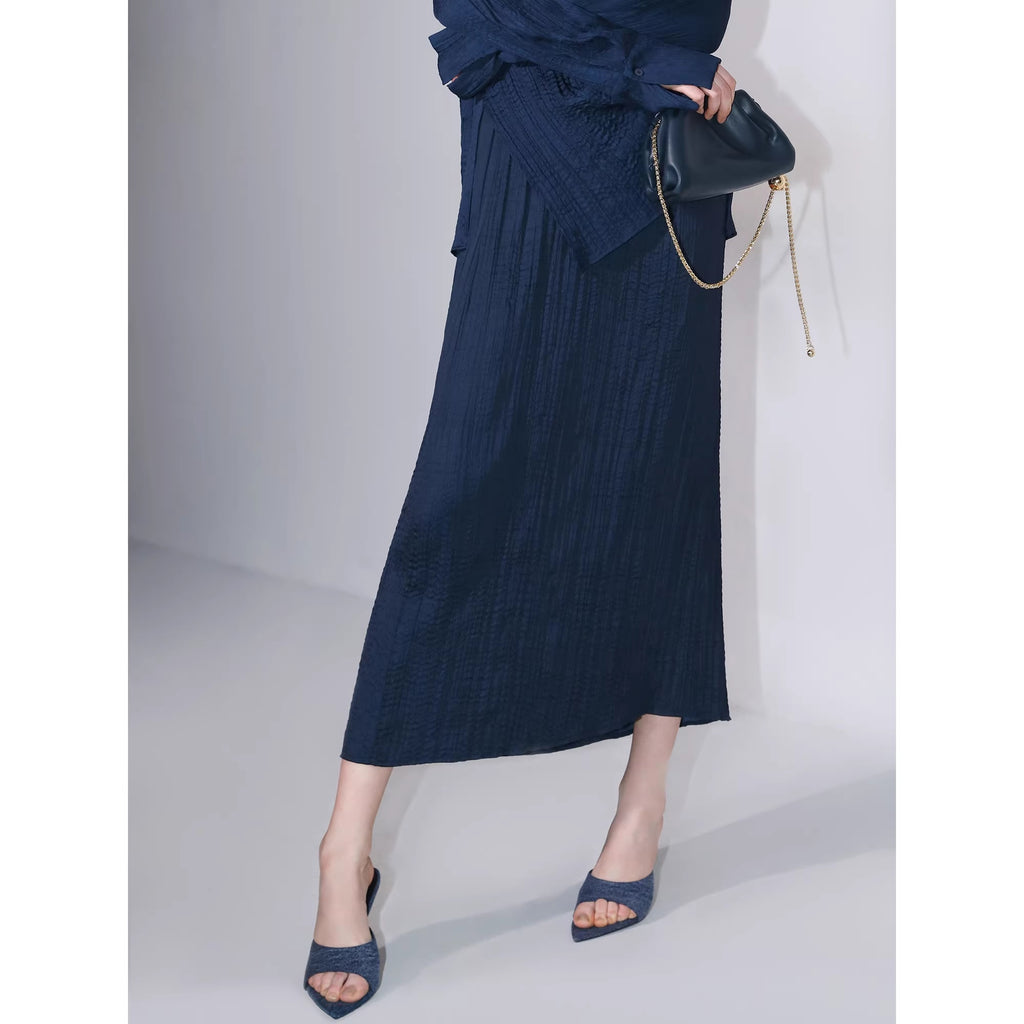 COCOBELLA_Elegant_Pleated_Pencil_Midi_Skirt_Mid_Waist_Office_Women_Deep_Sea_Blue_Skirts_MISSTT