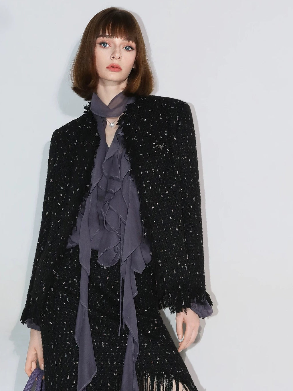 COCOBELLA Elegant Ruffle Tie Puff Sleeve Loose Office Women Chiffon Solid T-Shirts