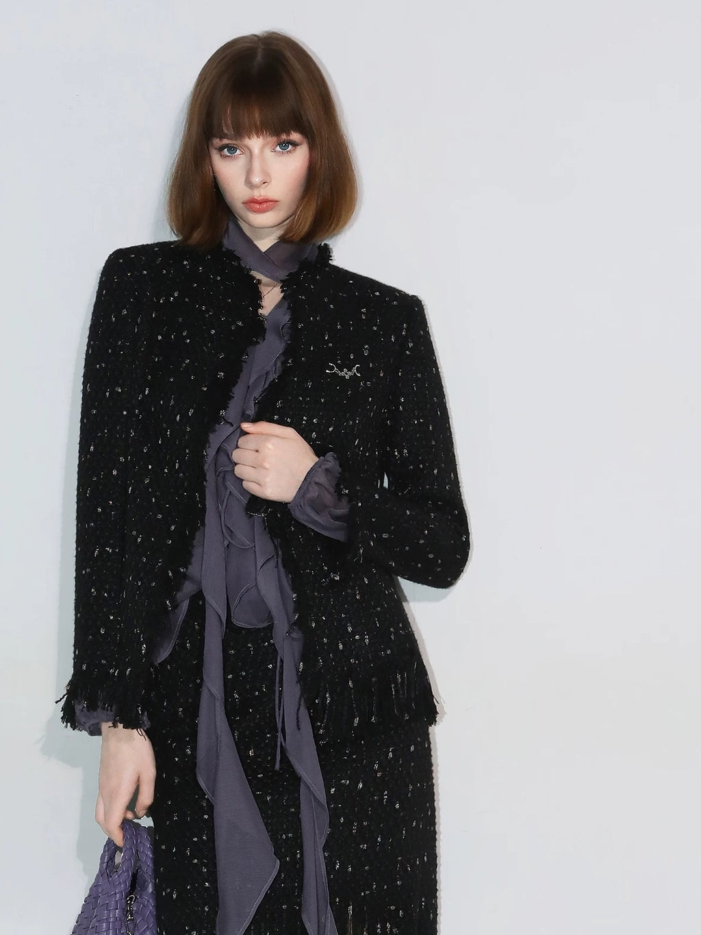 COCOBELLA Elegant Ruffle Tie Puff Sleeve Loose Office Women Chiffon Solid T-Shirts