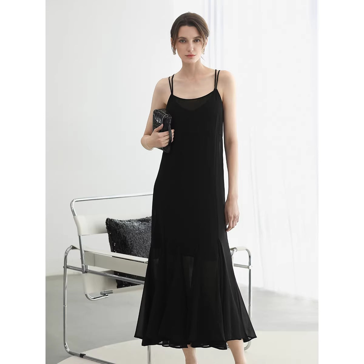 COCOBELLA_Elegant_Spliced_Mermaid_Silhouette_U_Neck_Slip_For_Women_Polyester_Dresses_MISSTT