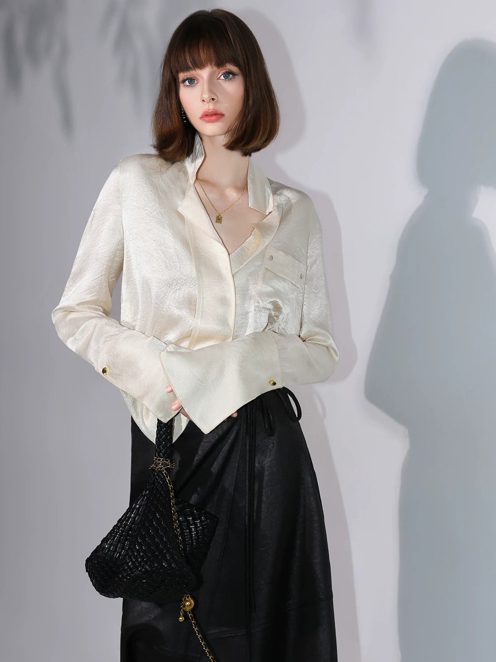 COCOBELLA Elegant Tie Waist Asymmetric Wrap Patchwork A Line Mid Waist Office Skirts