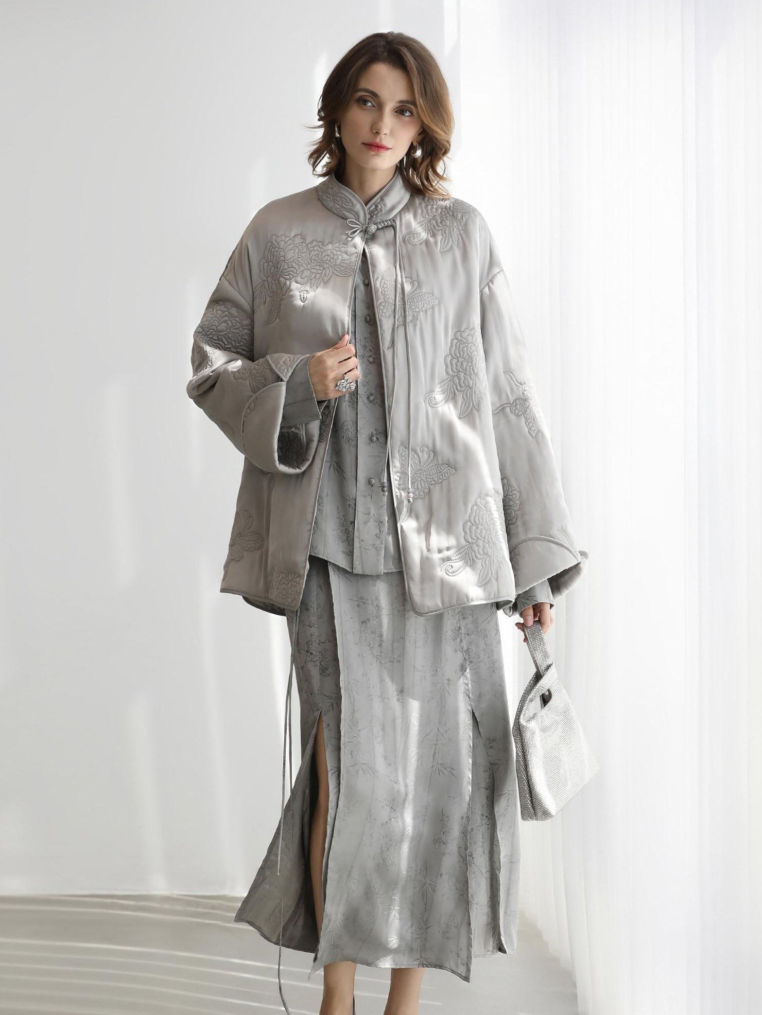 COCOBELLA Embroidered Ethnic Straight Fit Commuter Short Polyester Women Padded Jackets