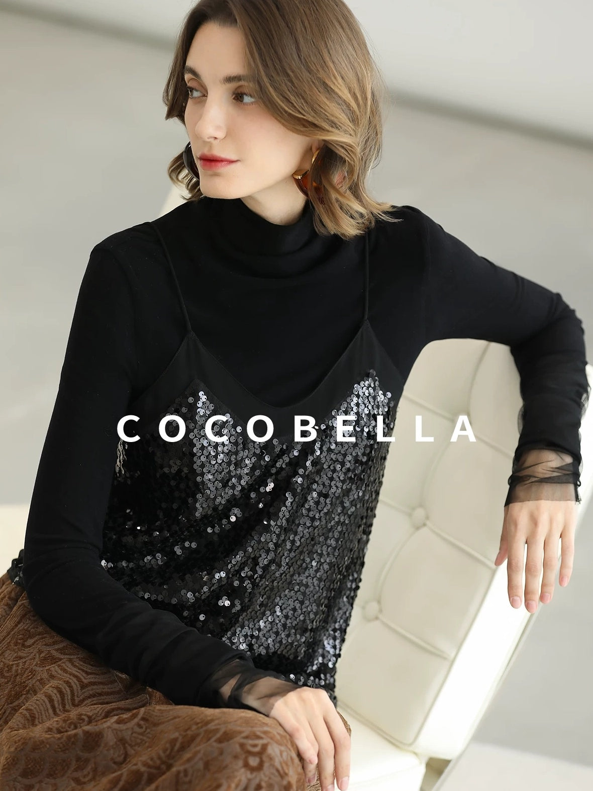 COCOBELLA Embroidered Jacquard Chinese A Line Mid Waist Women Office Maxi Polyester Skirts