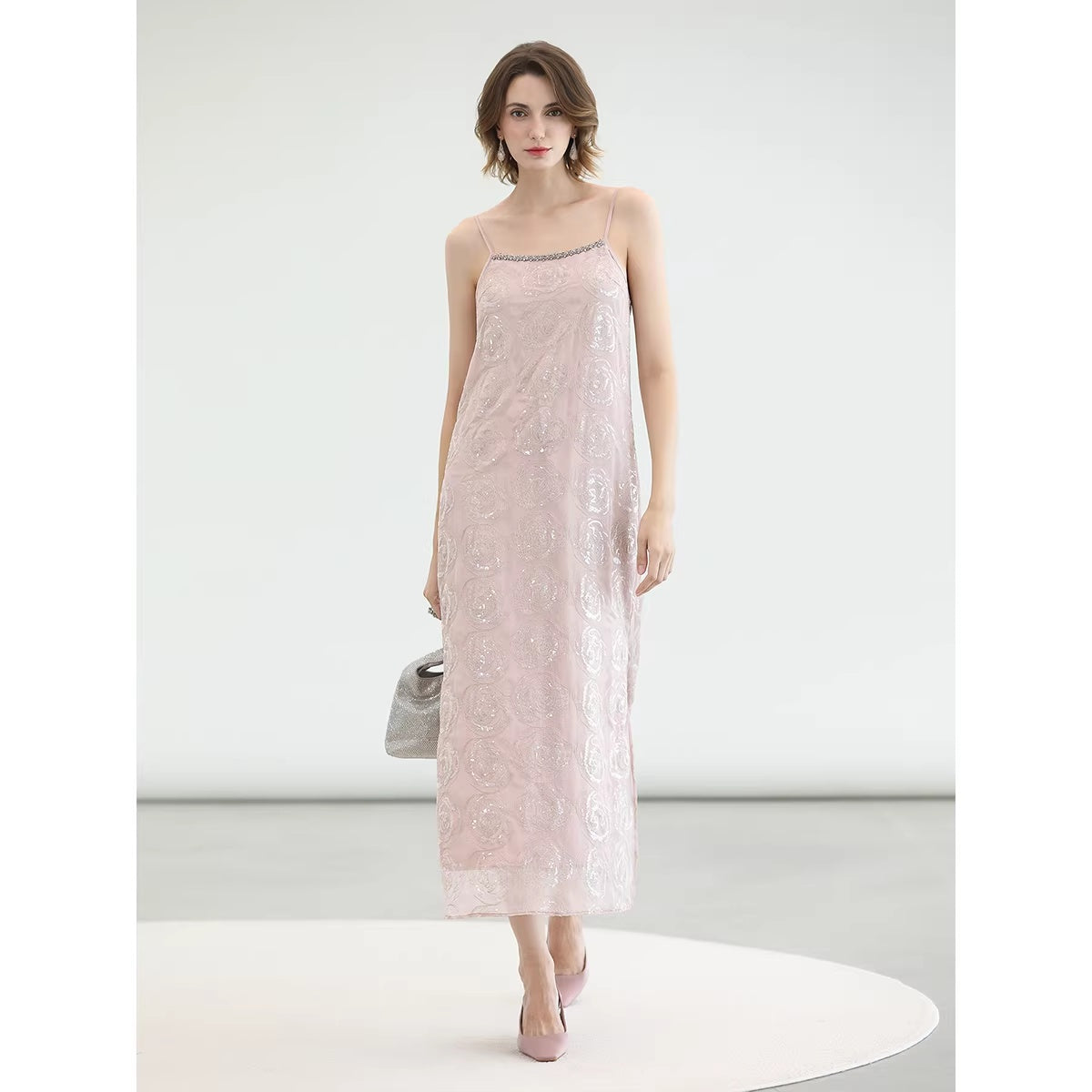 COCOBELLA_Embroidered_Sequin_Beaded_Lantern_Sleeve_Loose_Fit_Boucle_Women_Trim_Sweater_MISSTT