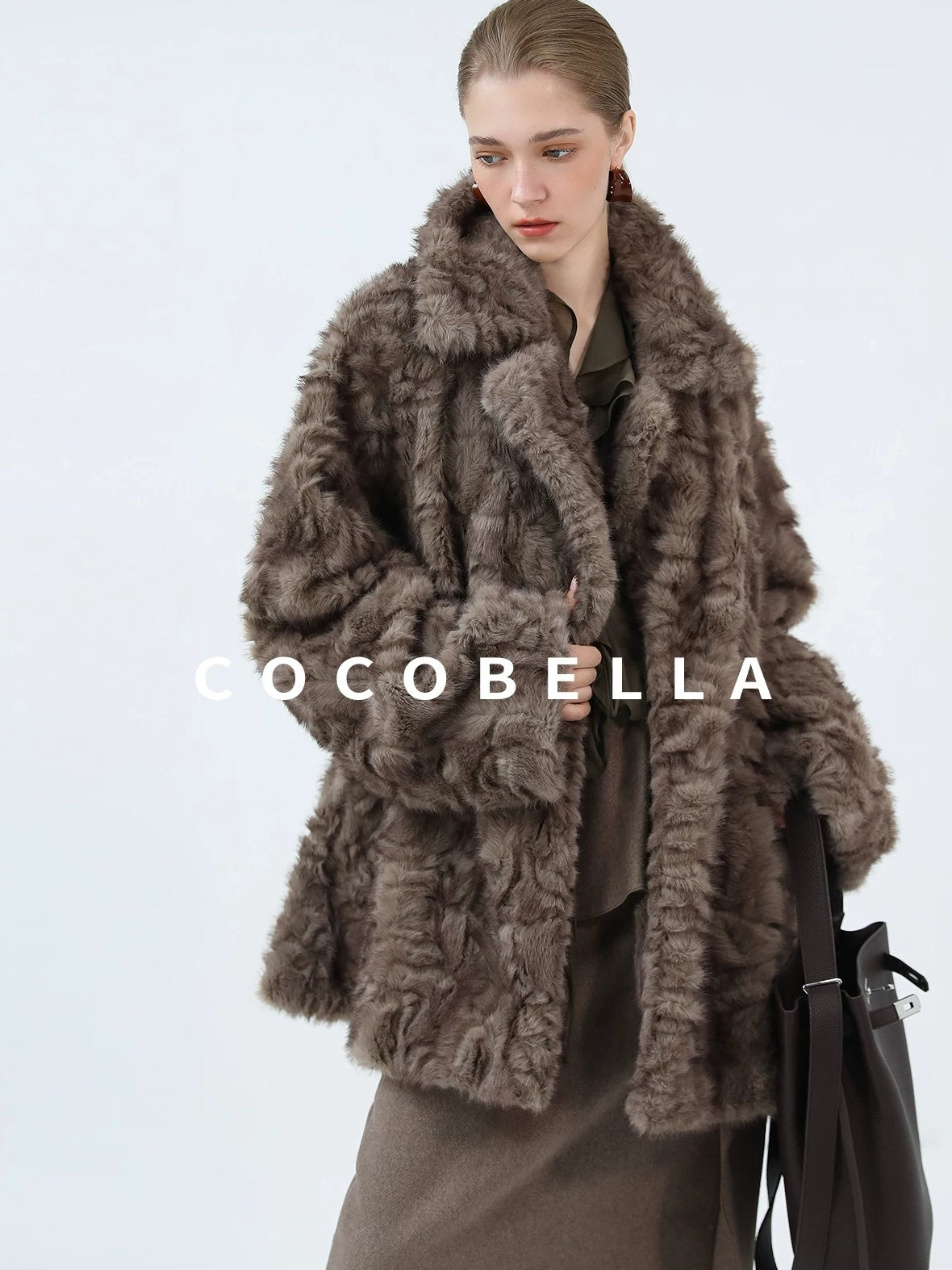 COCOBELLA Extra Thick Plush Straight Cut Retro Commuter Women Faux Fur Coats