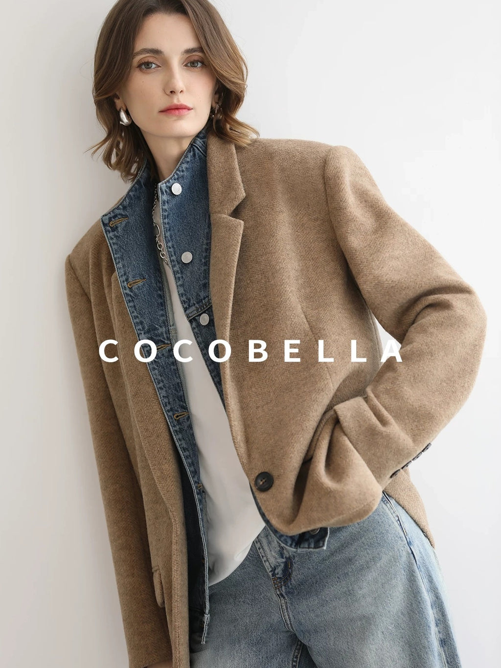 COCOBELLA Faded Cotton Straight Leg Natural Waist Casual Women Denim No Stretch Pants