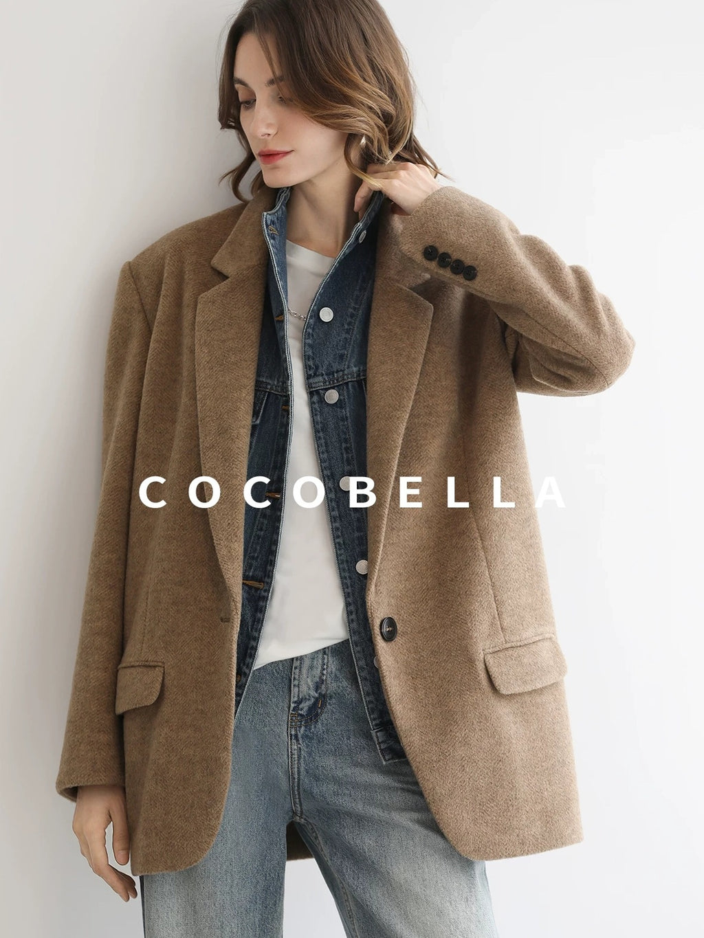 COCOBELLA Faded Cotton Straight Leg Natural Waist Casual Women Denim No Stretch Pants