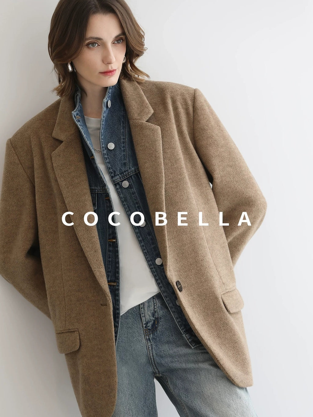 COCOBELLA Faded Cotton Straight Leg Natural Waist Casual Women Denim No Stretch Pants