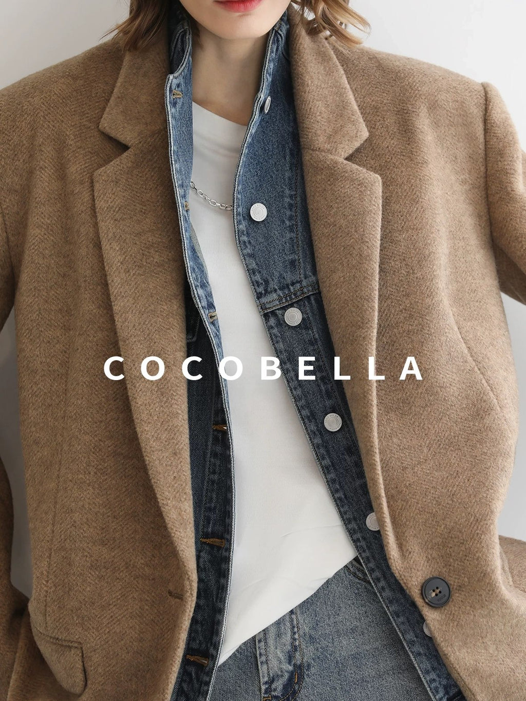 COCOBELLA Faded Cotton Straight Leg Natural Waist Casual Women Denim No Stretch Pants