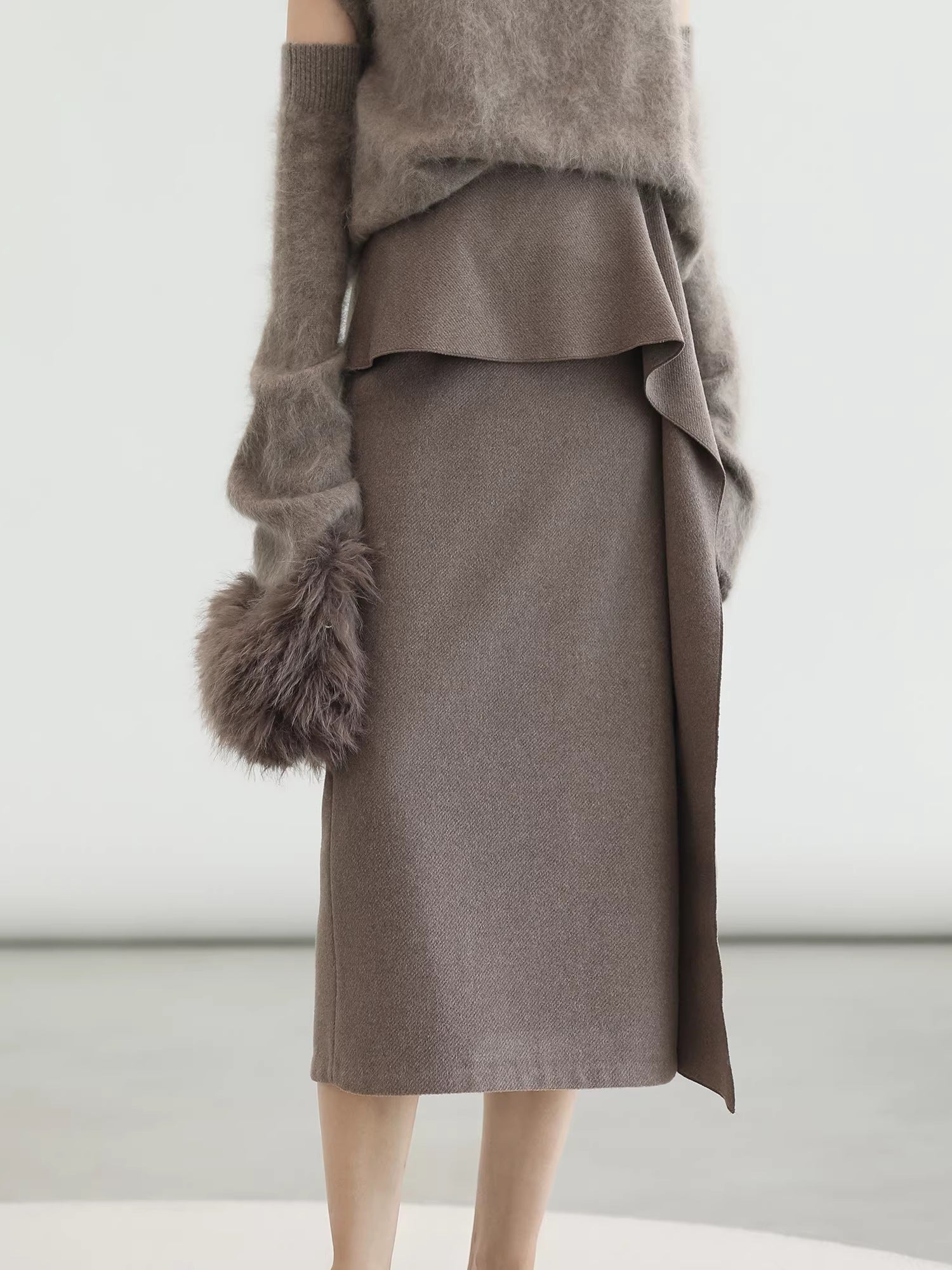 COCOBELLA_Flattering_High_Waist_Asymmetric_Ruffle_Straight_Office_Maxi_Tobacco_Skirts_MISSTT