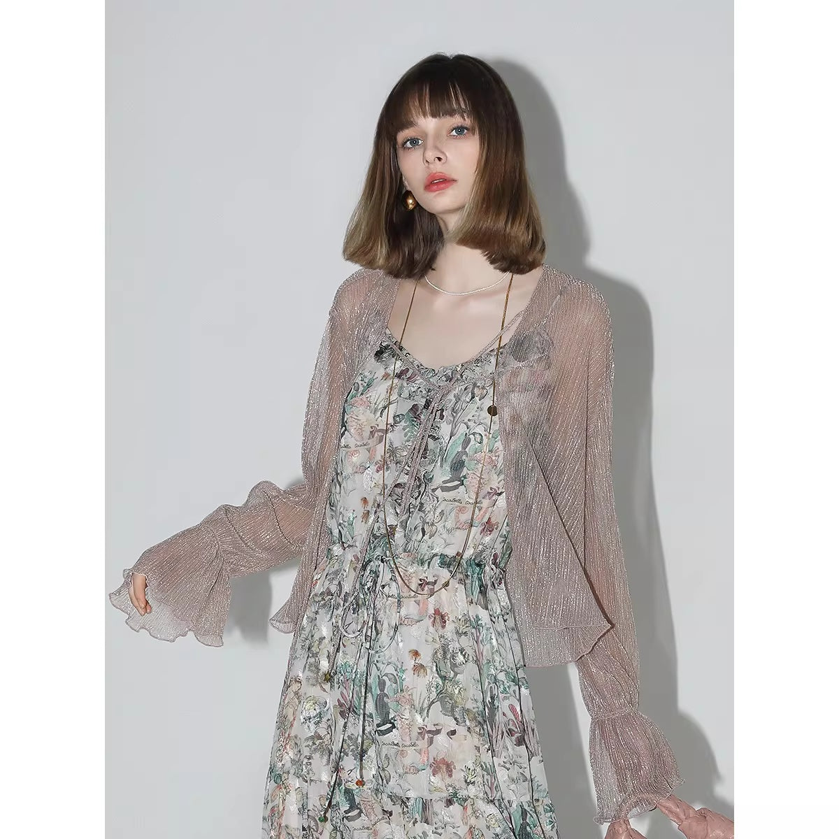 COCOBELLA_Floral_Ruffle_V_Neck_A_Line_Spaghetti_Adjustable_Waist_Elegant_Women_Dresses_MISSTT