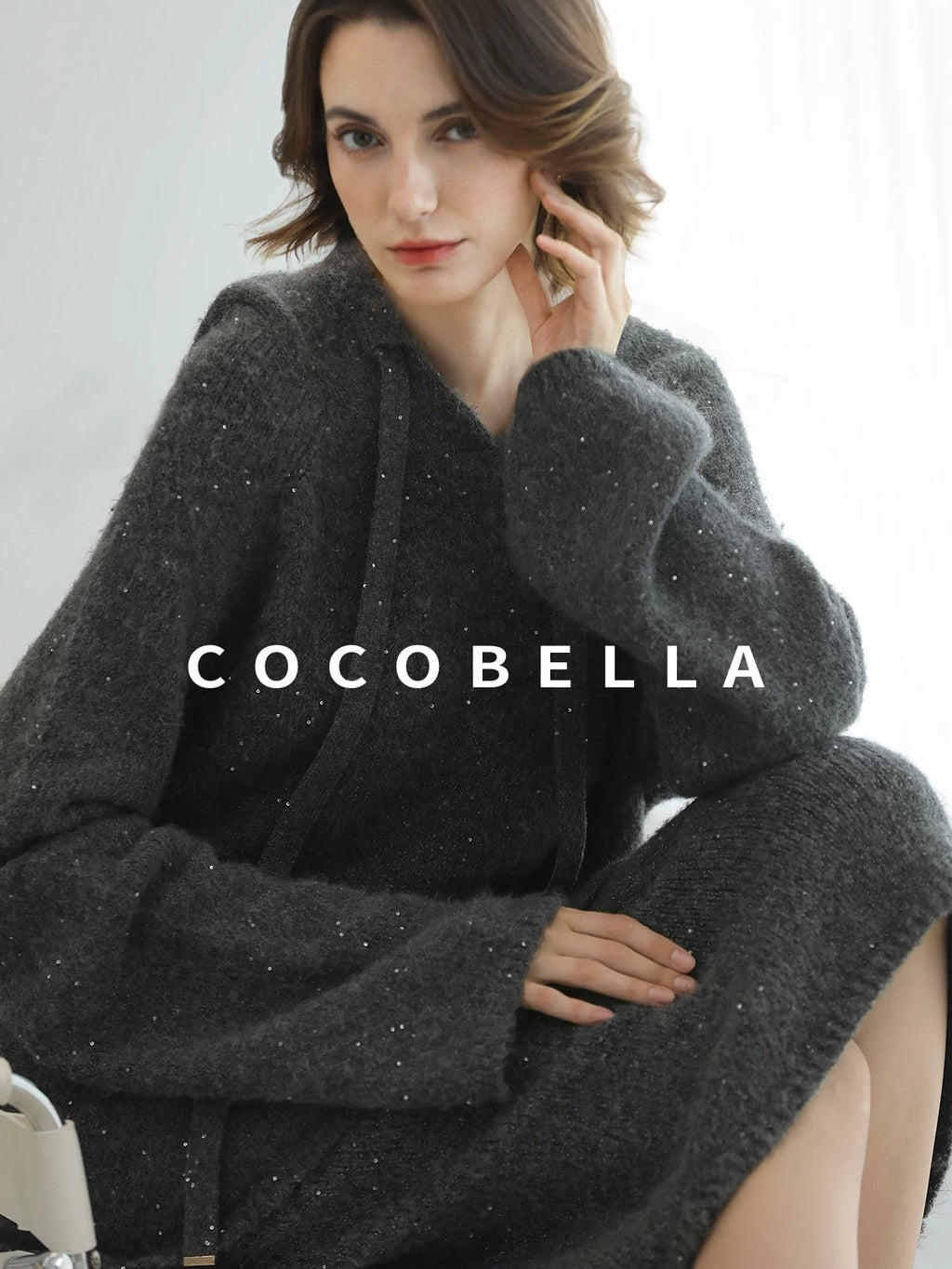 COCOBELLA Full Faux Fur Loose Fit Zipper Long Sleeve Women Office Commuter Polyester Coats