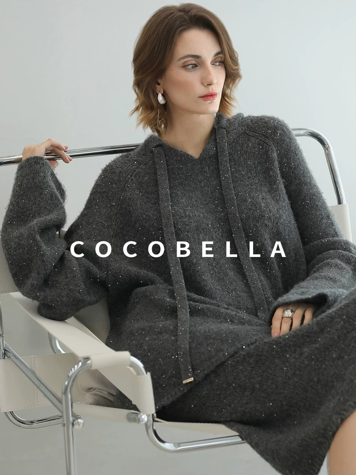 COCOBELLA Full Faux Fur Loose Fit Zipper Long Sleeve Women Office Commuter Polyester Coats