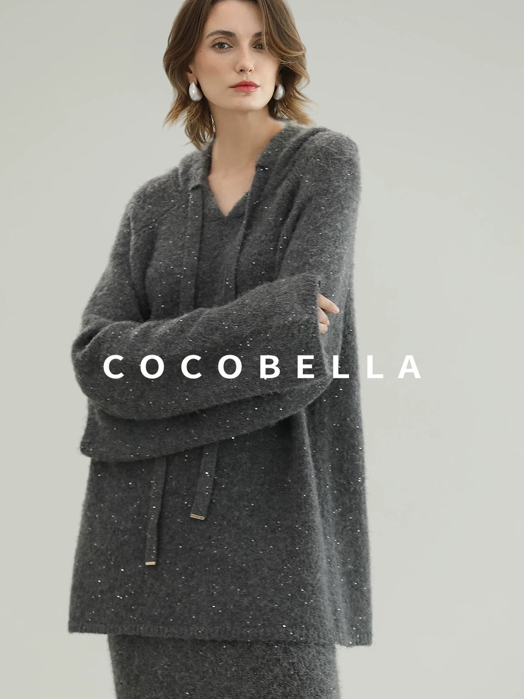 COCOBELLA Full Faux Fur Loose Fit Zipper Long Sleeve Women Office Commuter Polyester Coats