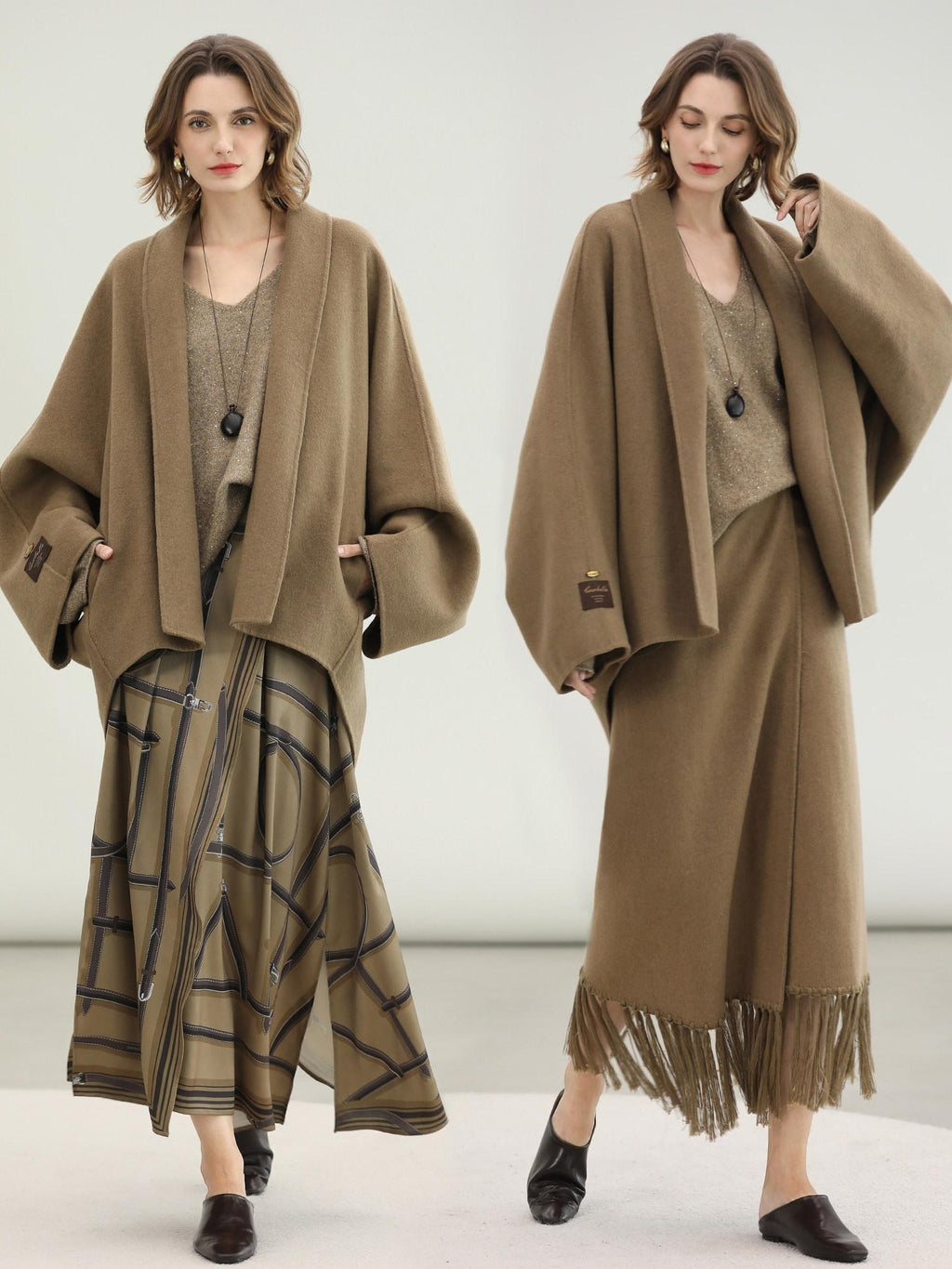 COCOBELLA Handmade Thick Wool Loose Fit Lapel Ladylike Office Overcoat Jackets