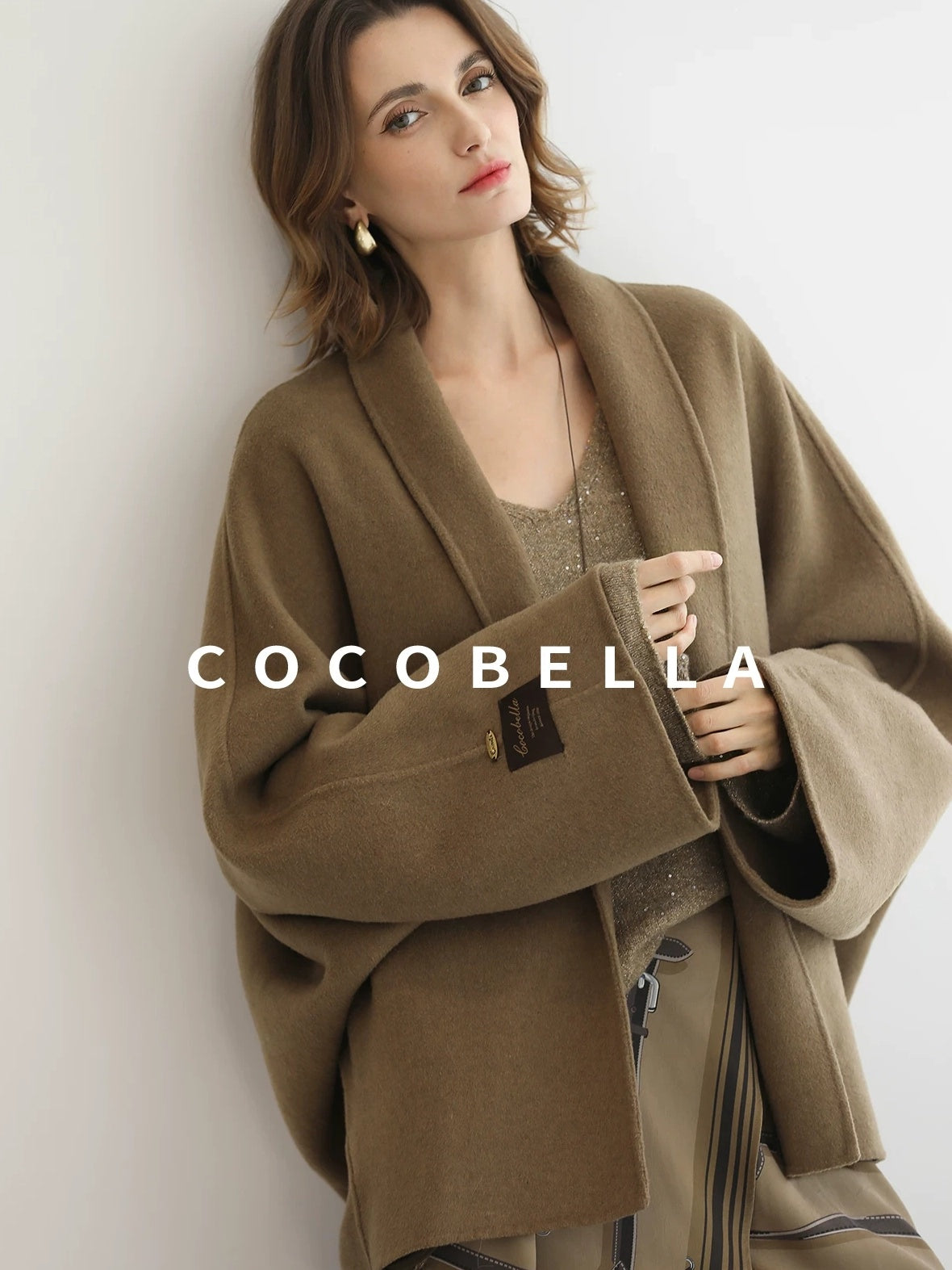 COCOBELLA Handmade Thick Wool Loose Fit Lapel Ladylike Office Overcoat Jackets