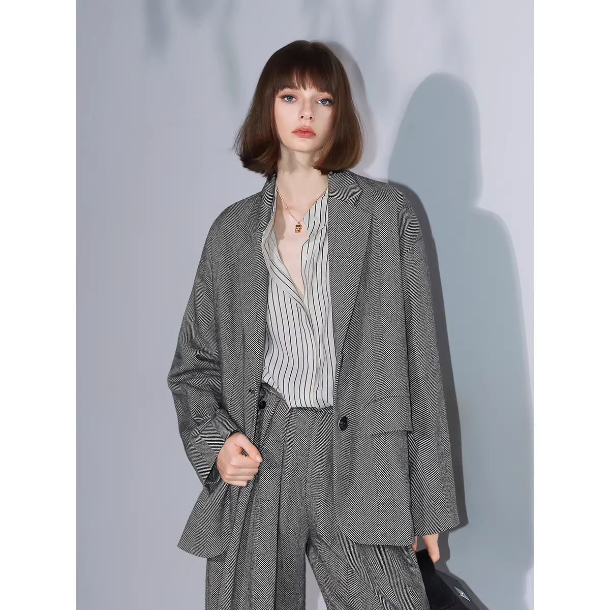 COCOBELLA_High_Waist_3D_Detail_Loose_Harem_Office_Wear_Women_Black_White_Polyester_Pants_MISSTT