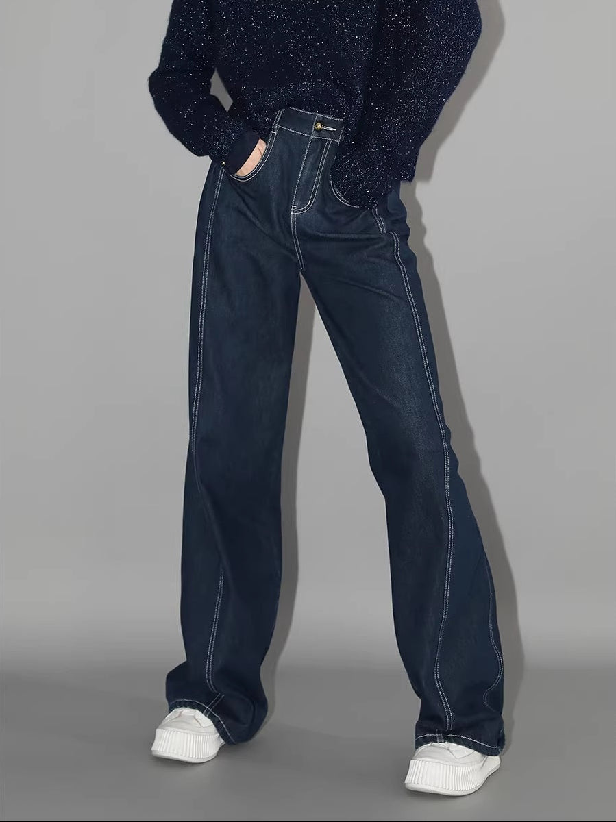 COCOBELLA_High_Waist_Cotton_Straight_Leg_Casual_Women_Denim_Blue_Brushed_Pants_MISSTT