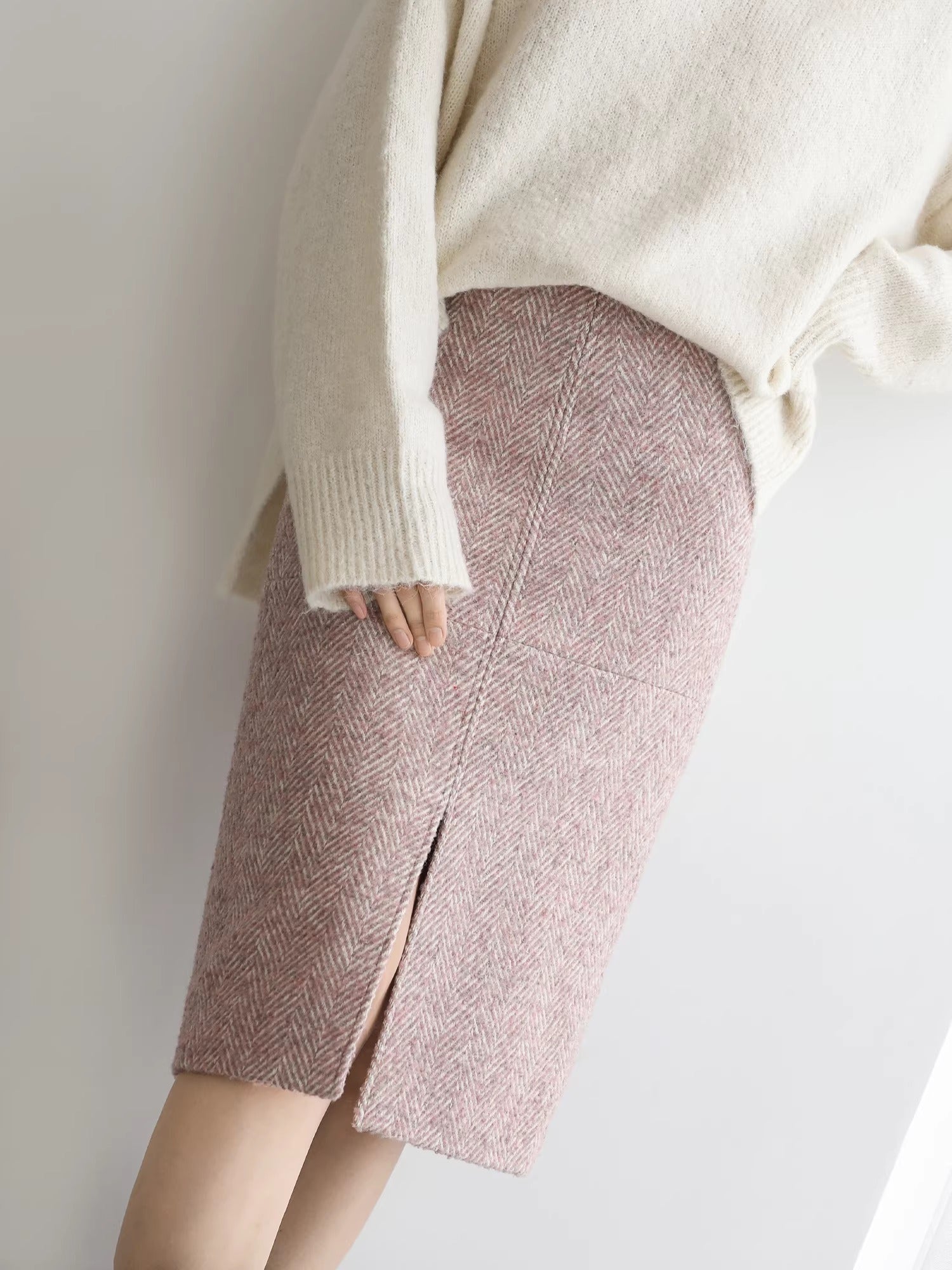 COCOBELLA_High_Waist_Front_Slit_Straight_Zipper_Women_City_Commute_Midi_Skirts_MISSTT