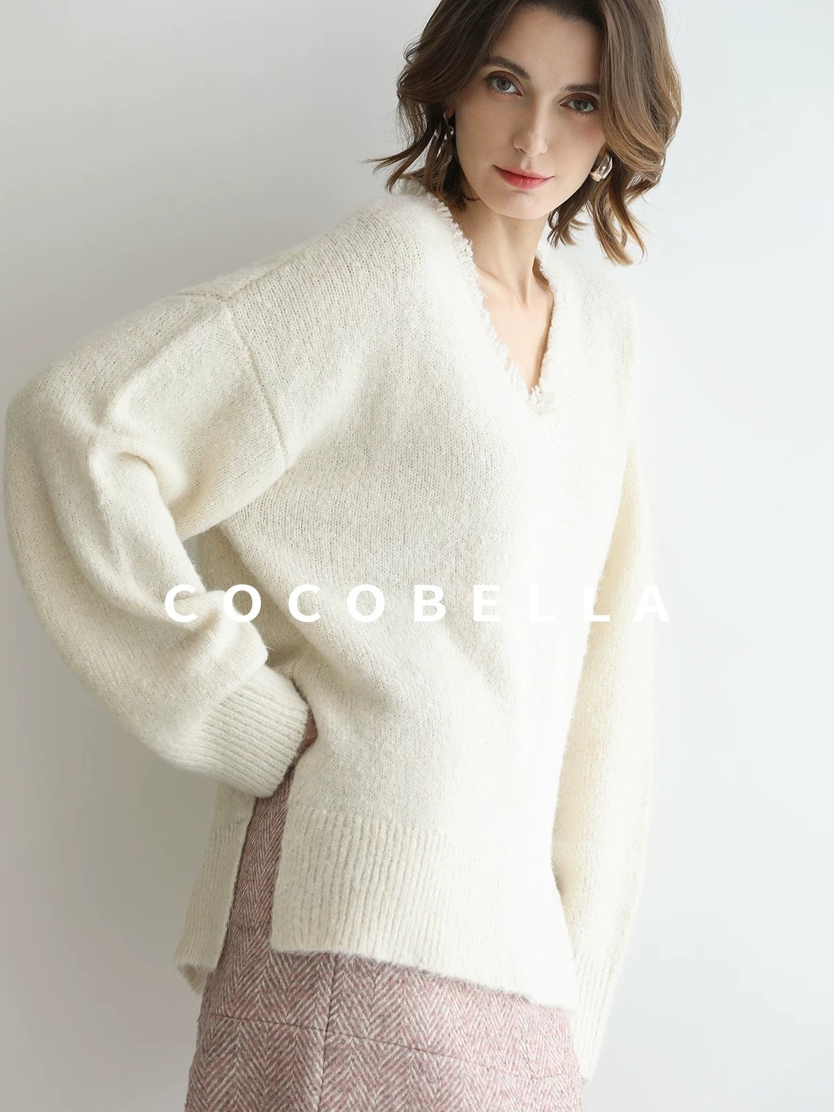 COCOBELLA High Waist Front Slit Straight Zipper Women City Commute Midi Skirts