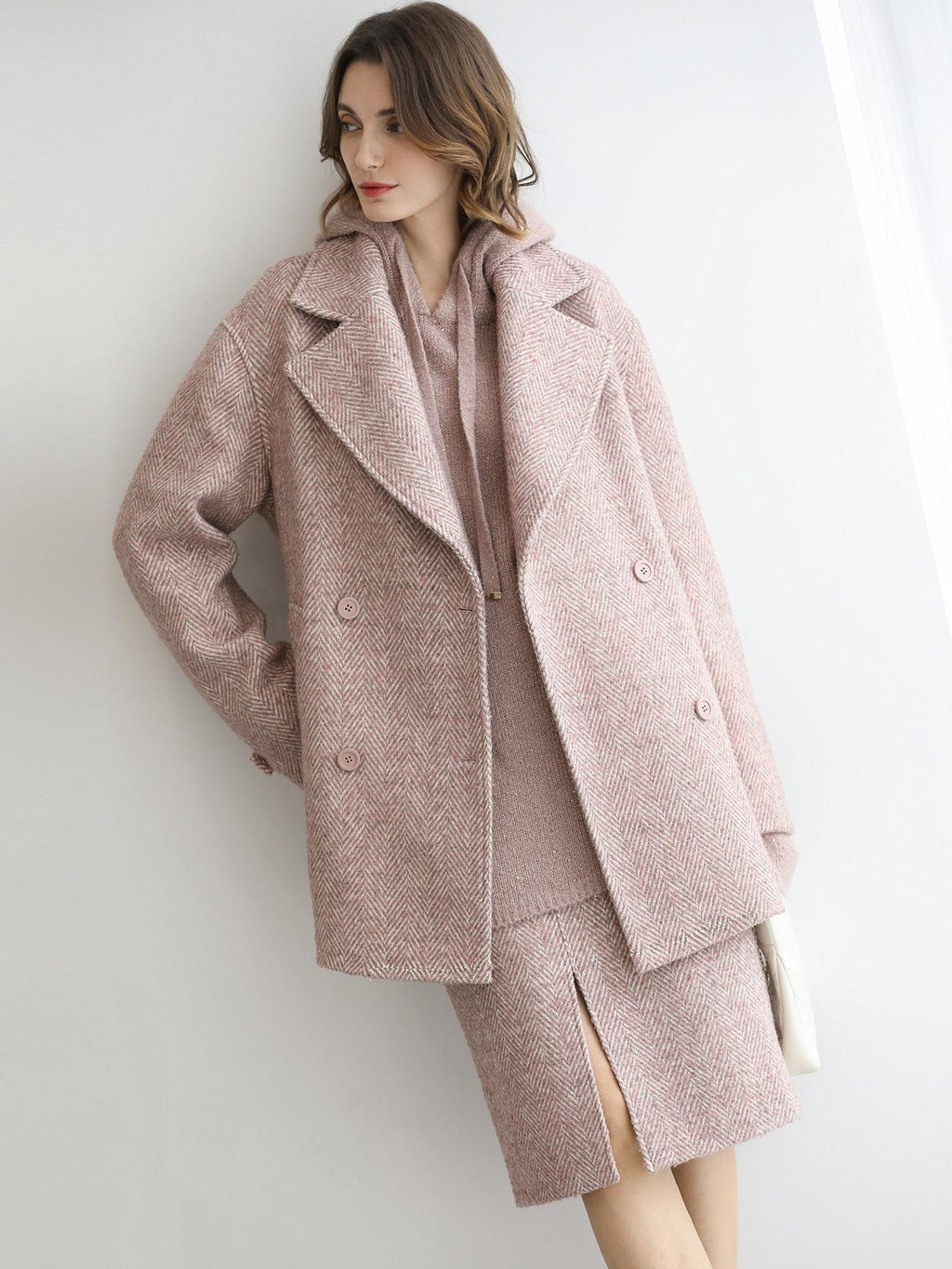 COCOBELLA High Waist Front Slit Straight Zipper Women City Commute Midi Skirts