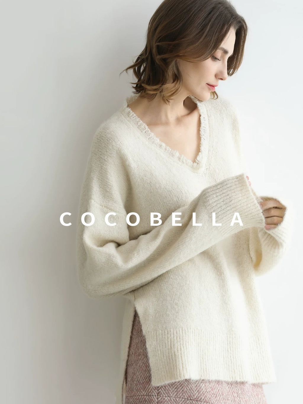 COCOBELLA High Waist Front Slit Straight Zipper Women City Commute Midi Skirts