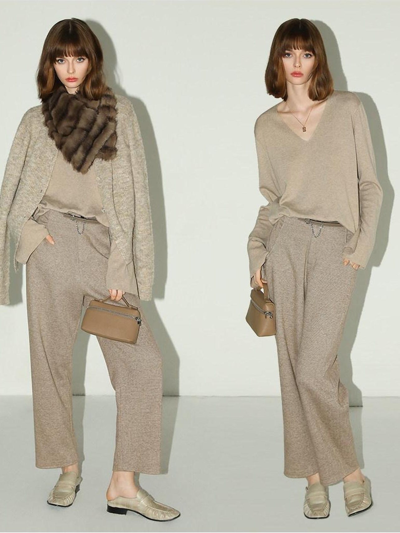 COCOBELLA High Waist Herringbone Pockets Straight Harem Office Women Workwear Pants