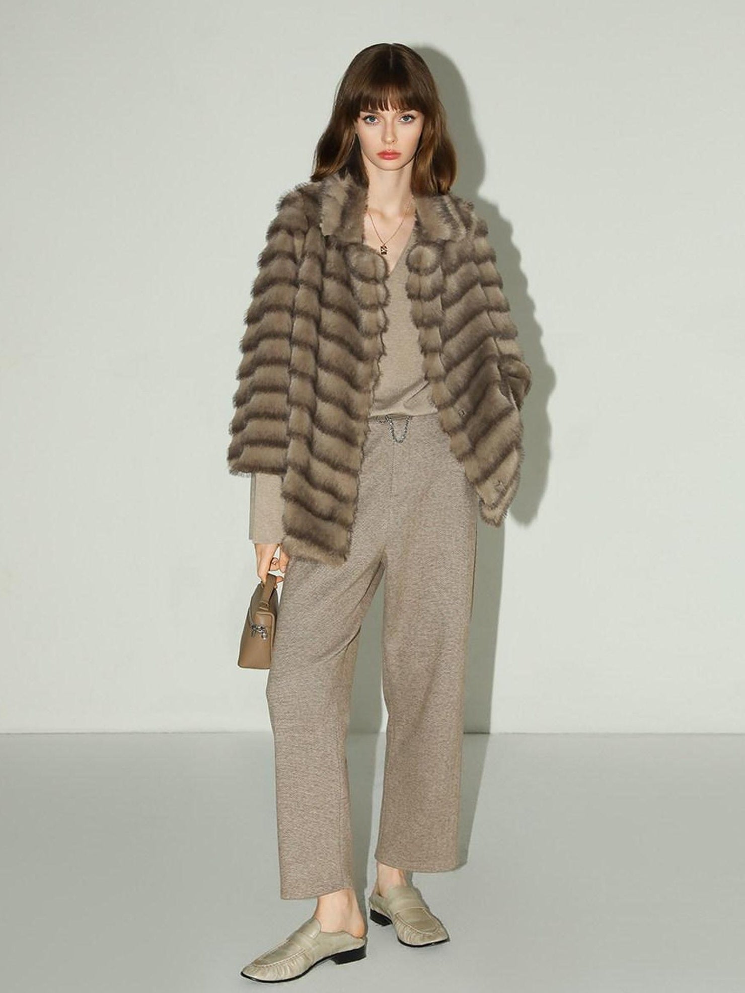 COCOBELLA High Waist Herringbone Pockets Straight Harem Office Women Workwear Pants