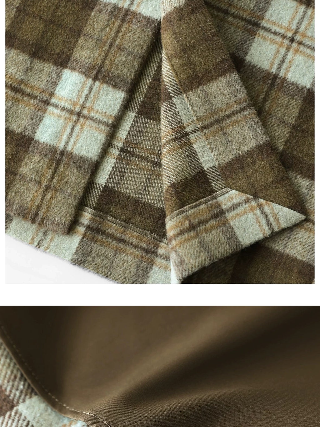 COCOBELLA High Waist Lined Wool Blend Patchwork Straight Ol Office Plaid Midi Skirts