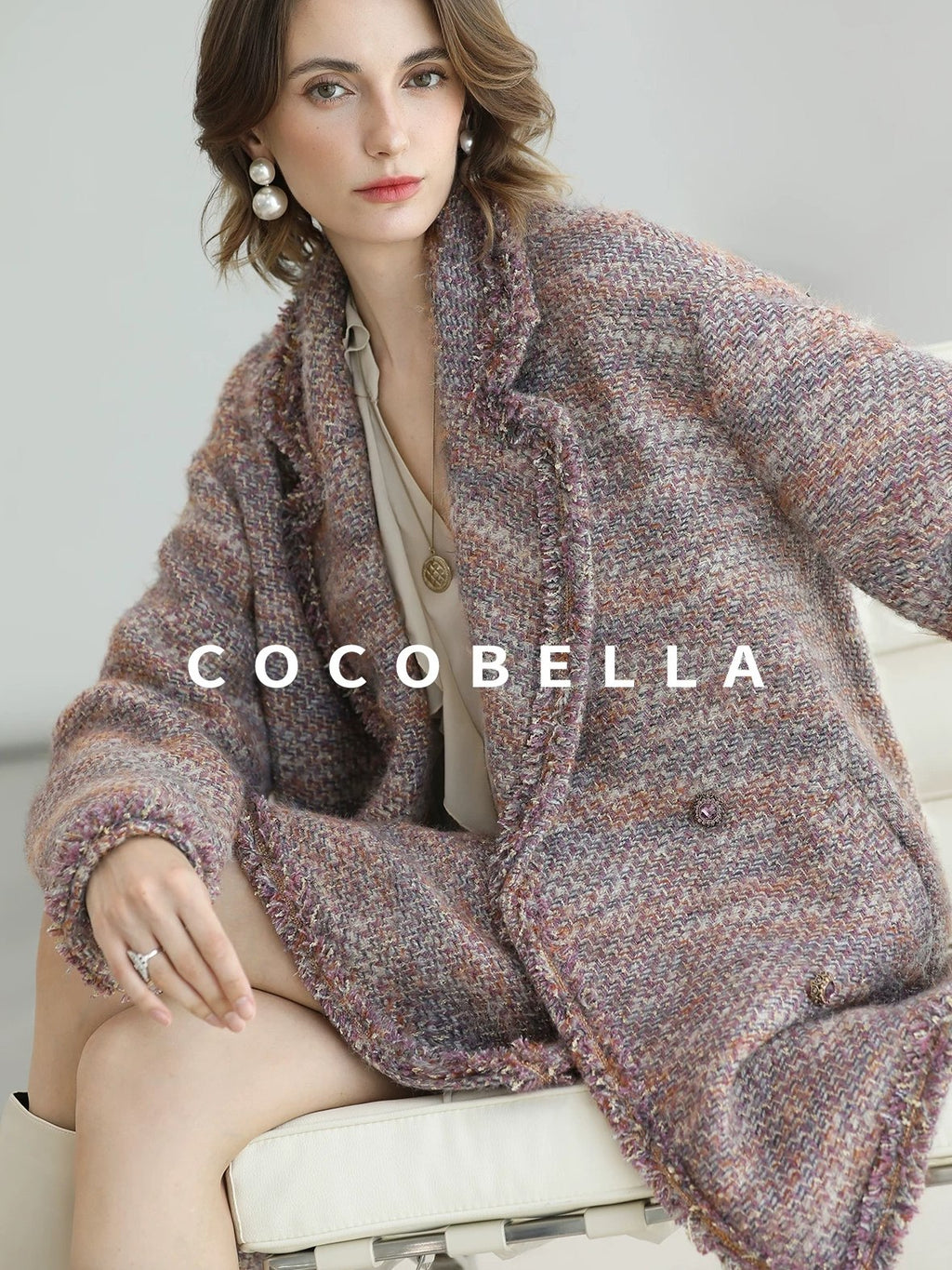 COCOBELLA High Waist Luxury Slim H Line Pencil Skirt Women Work Monet Mist Pink Skirts