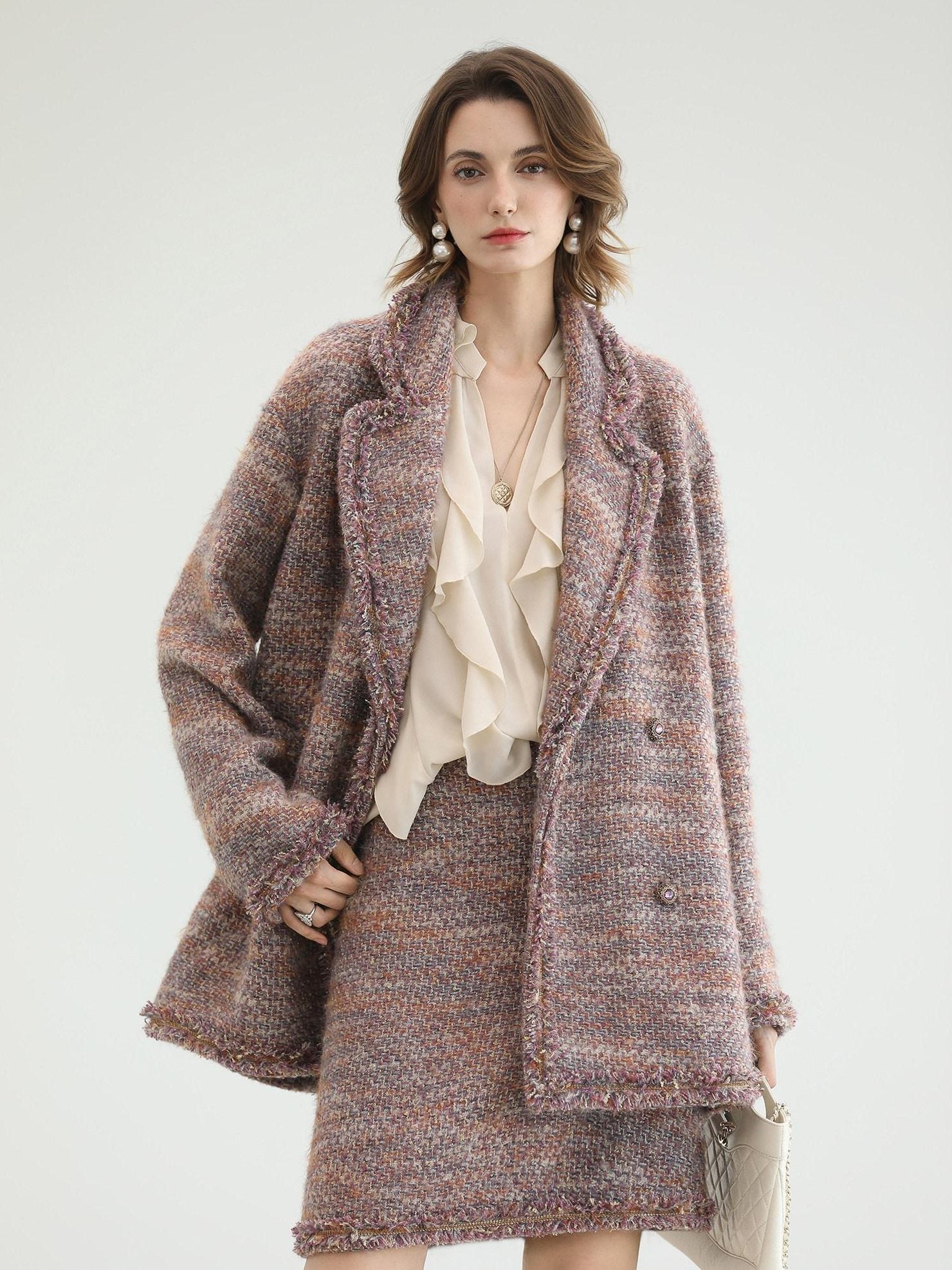 COCOBELLA High Waist Luxury Slim H Line Pencil Skirt Women Work Monet Mist Pink Skirts