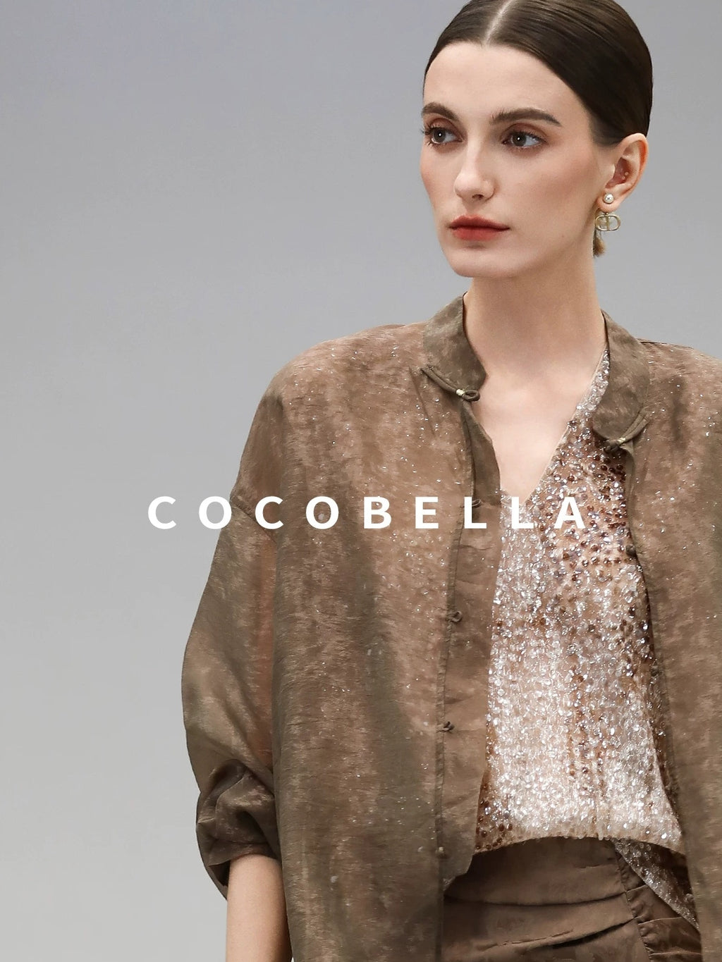 COCOBELLA High Waist Pleated Jacquard Chinese Style Slim H Line Women Office Casual Pants