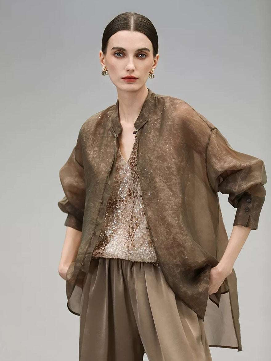 COCOBELLA High Waist Pleated Jacquard Chinese Style Slim H Line Women Office Casual Pants