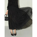 COCOBELLA_High_Waist_Pleated_Tulle_A_Line_Loose_Women_Commuter_Black_Maxi_Skirts_MISSTT