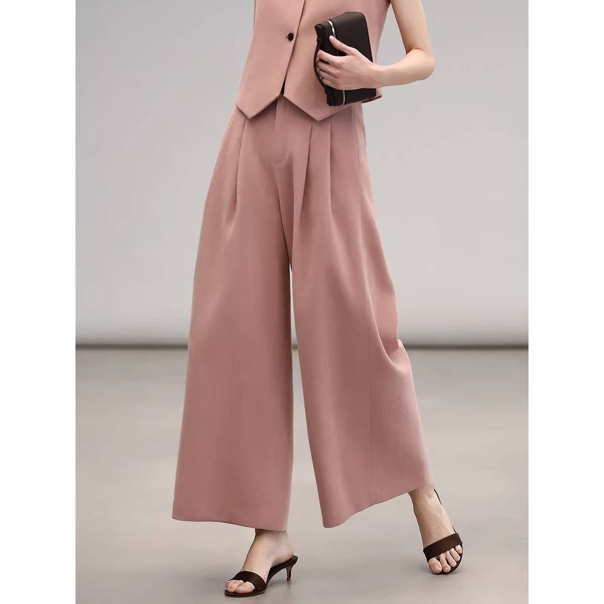 COCOBELLA_High_Waist_Pleated_Wide_Leg_Office_Work_Ol_Style_Women_Stretch_Polyester_Pants_MISSTT