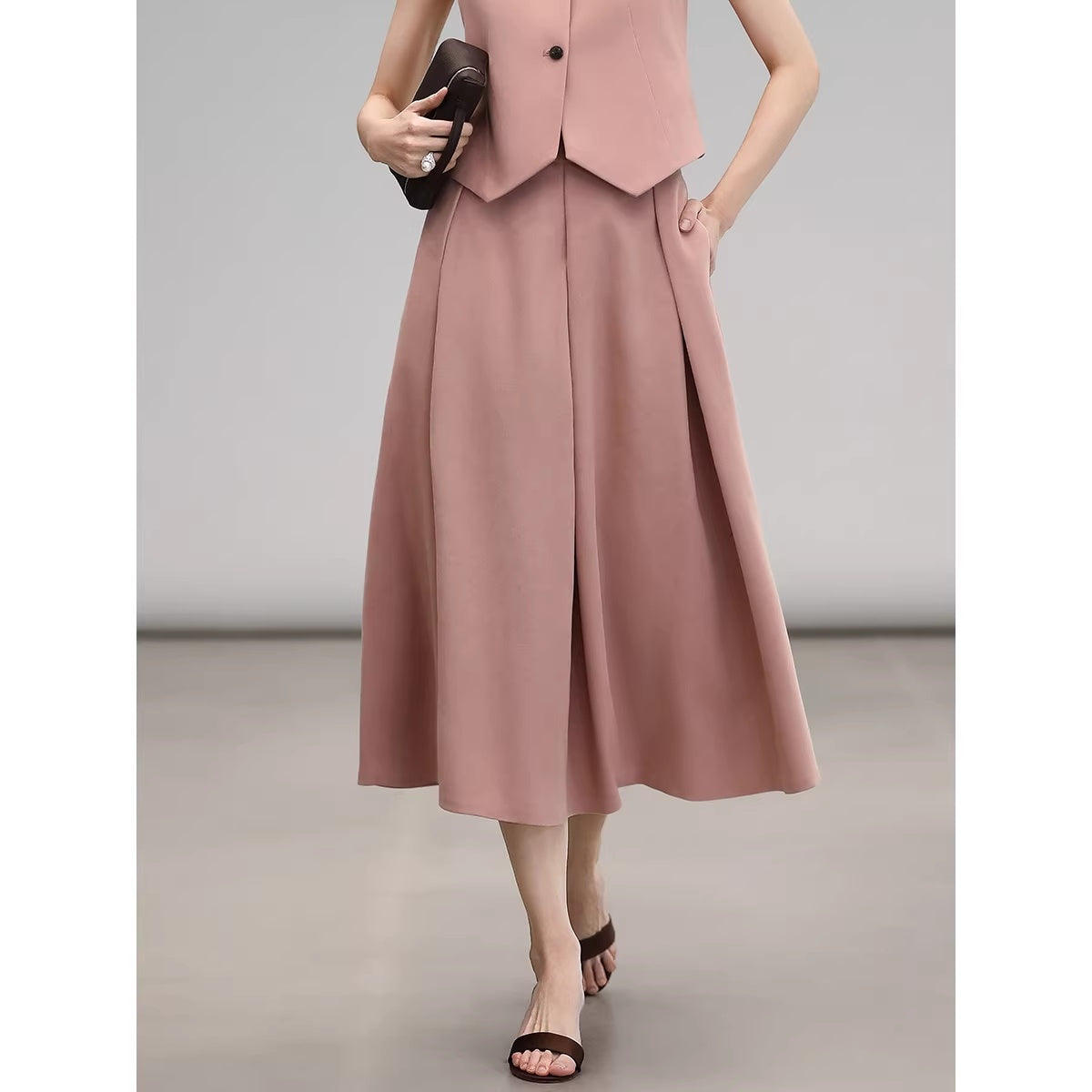 COCOBELLA_High_Waist_Pleated_Wide_Leg_Office_Work_Ol_Style_Women_Stretch_Polyester_Pants_MISSTT