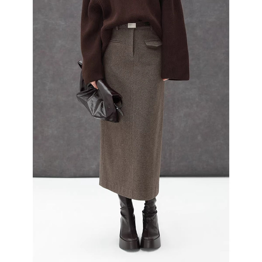 COCOBELLA_High_Waist_Pocket_Midi_Straight_H_Line_Office_Polyester_Blend_Skirts_MISSTT