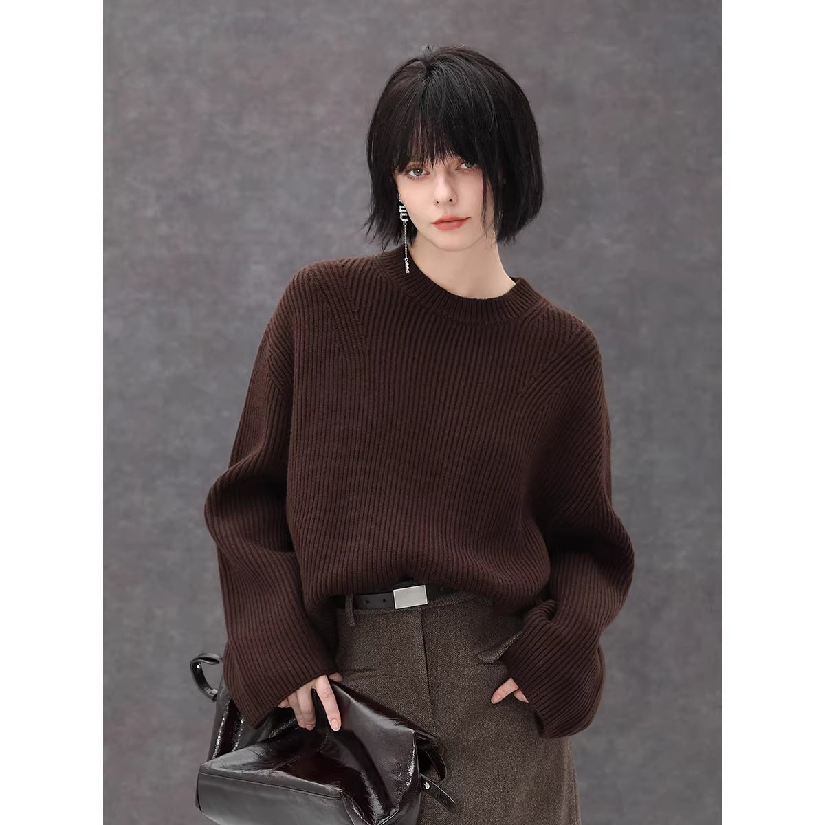 COCOBELLA_High_Waist_Pocket_Midi_Straight_H_Line_Office_Polyester_Blend_Skirts_MISSTT