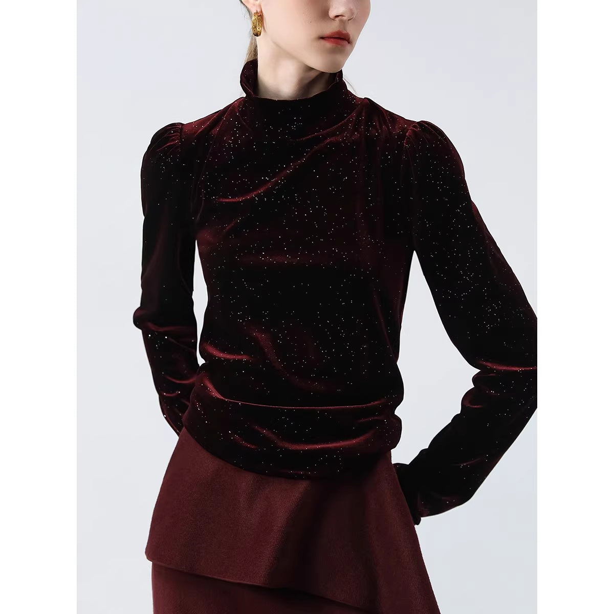 COCOBELLA_High_Waist_Ruffle_Asymmetric_Slit_H_Line_Office_Work_Midi_Straight_Skirts_MISSTT