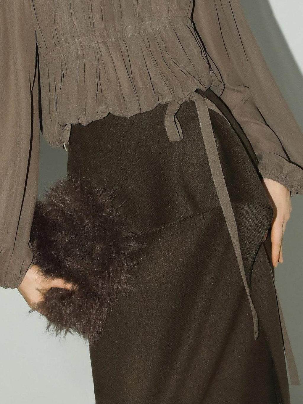 COCOBELLA High Waist Ruffle Hem Office Straight Pencil H Line Women Workwear Midi Skirts