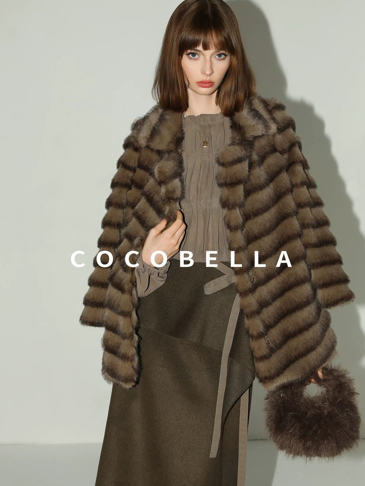 COCOBELLA High Waist Ruffle Hem Office Straight Pencil H Line Women Workwear Midi Skirts